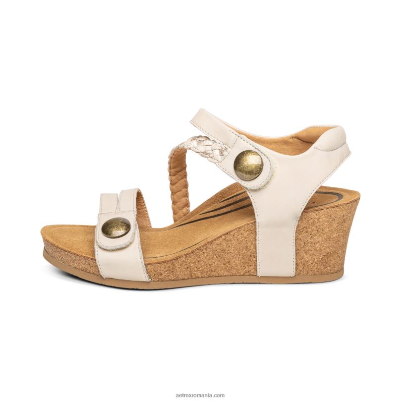 April quarter strap wedge femei Aetrex alb 2BV6V202