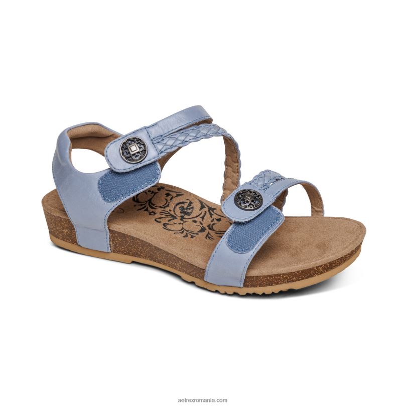 Sandale cu bretele sfert împletite jillian femei Aetrex albastru 2BV6V198