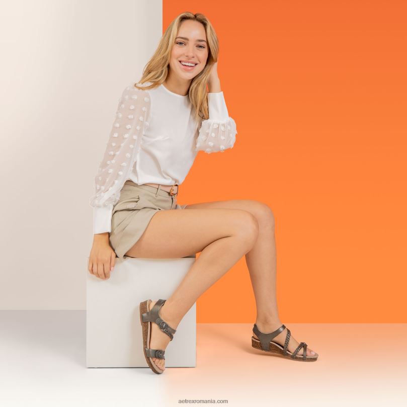 Sandale cu bretele sfert împletite jillian femei Aetrex albastru 2BV6V198