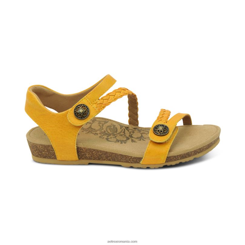 Sandale cu bretele sfert împletite jillian femei Aetrex floarea soarelui 2BV6V106