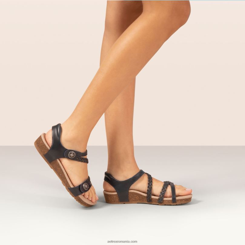 Sandale cu bretele sfert împletite jillian femei Aetrex marina 2BV6V33