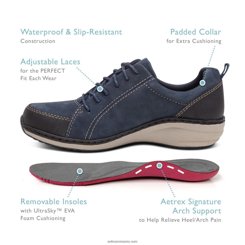 adidași de drumeție casual mara impermeabili femei Aetrex negru 2BV6V59