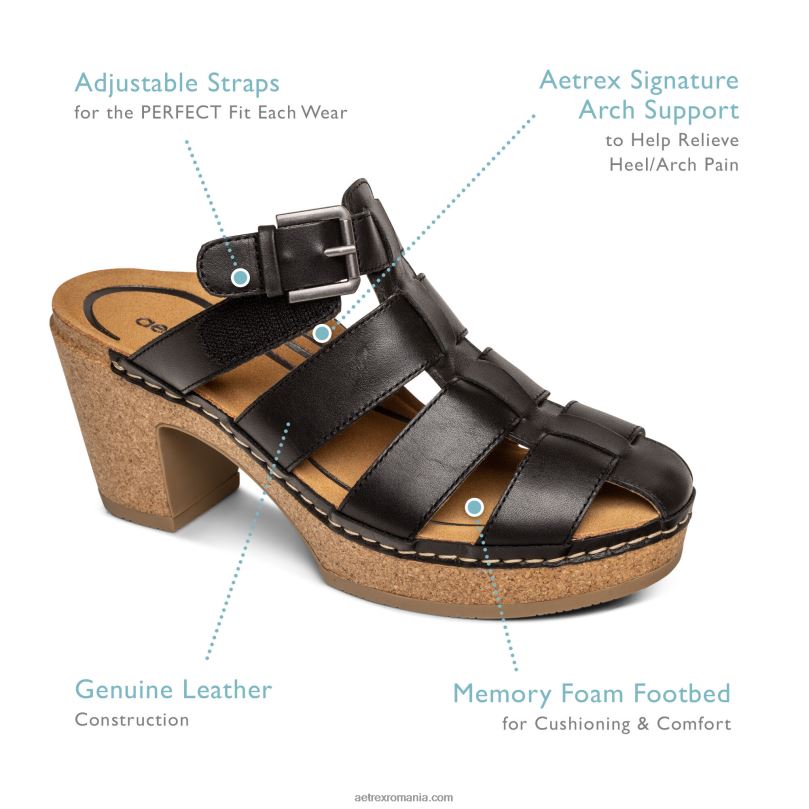 calc clog femei Aetrex coniac 2BV6V222