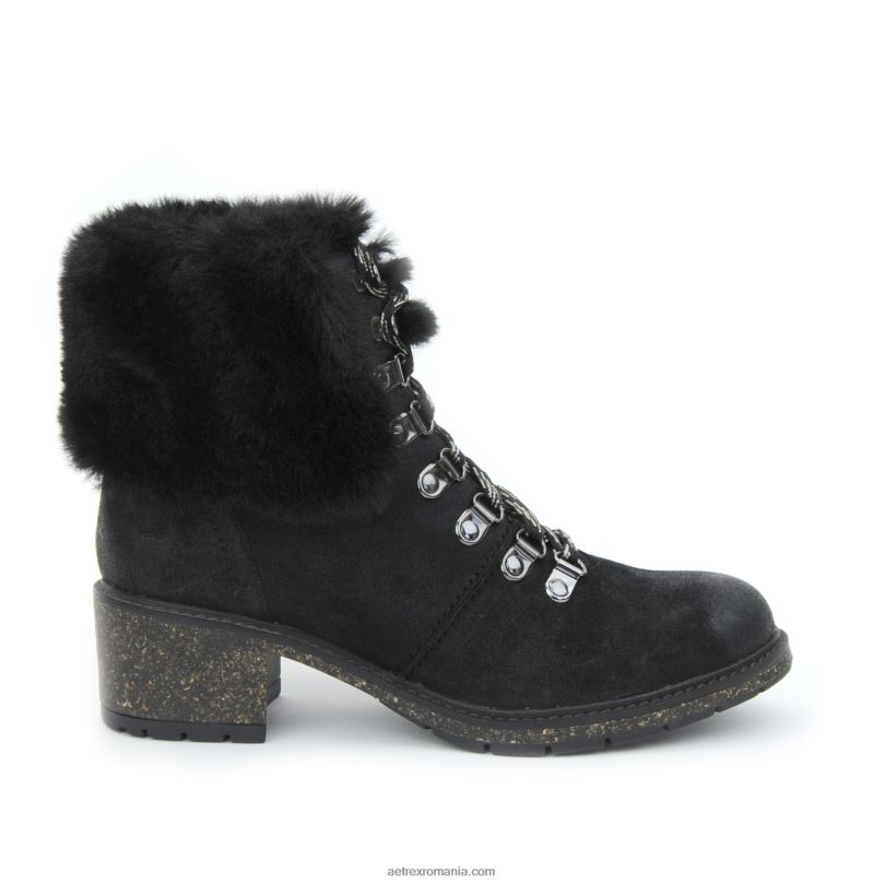 cizme cu șireturi de blană prietenoasă cu vremea din Brooklyn femei Aetrex negru 2BV6V124