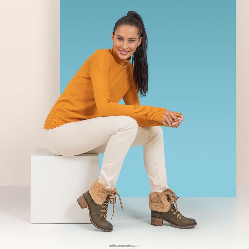 cizme cu șireturi de blană prietenoasă cu vremea din Brooklyn femei Aetrex negru 2BV6V124