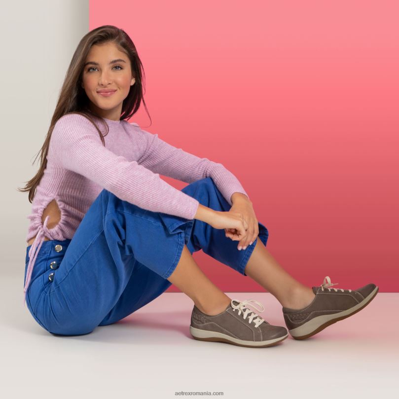 dana șiret oxford femei Aetrex gri cald 2BV6V1