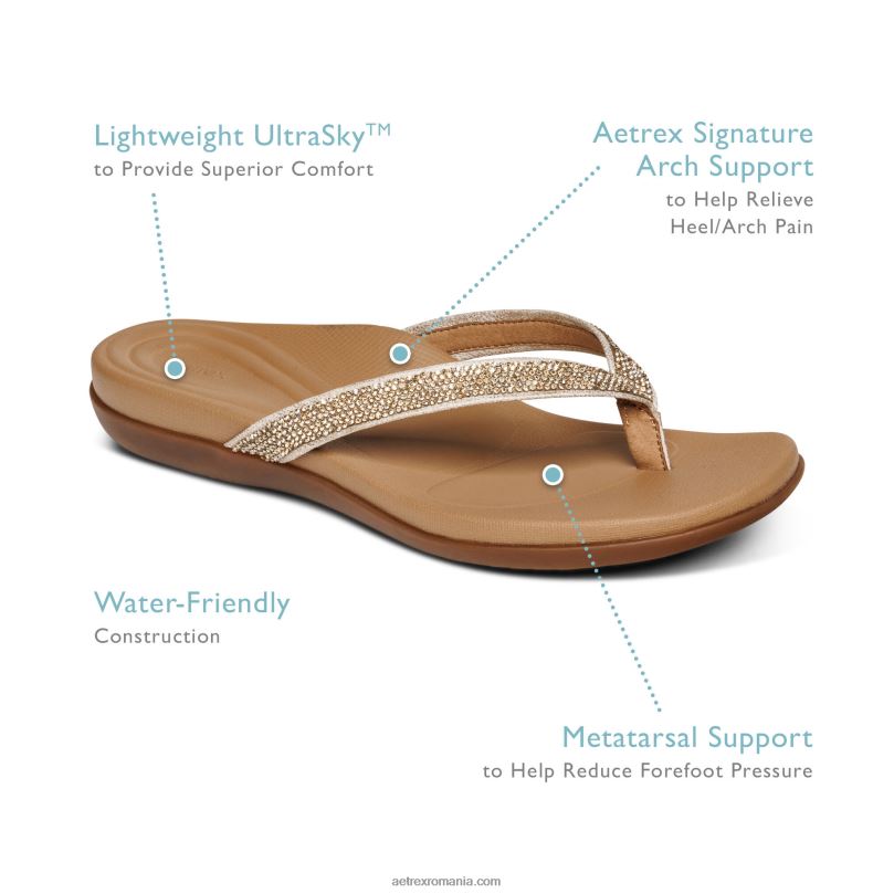 eve tanga strălucitoare femei Aetrex negru 2BV6V241