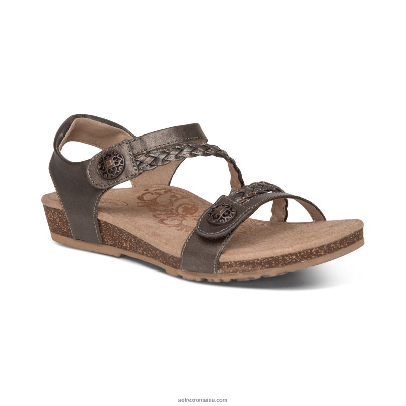 Sandale cu bretele sfert împletite jillian femei Aetrex bronz 2BV6V35