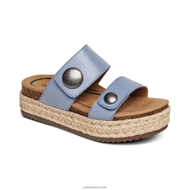 sandale cu platforma sofie femei Aetrex albastru 2BV6V197