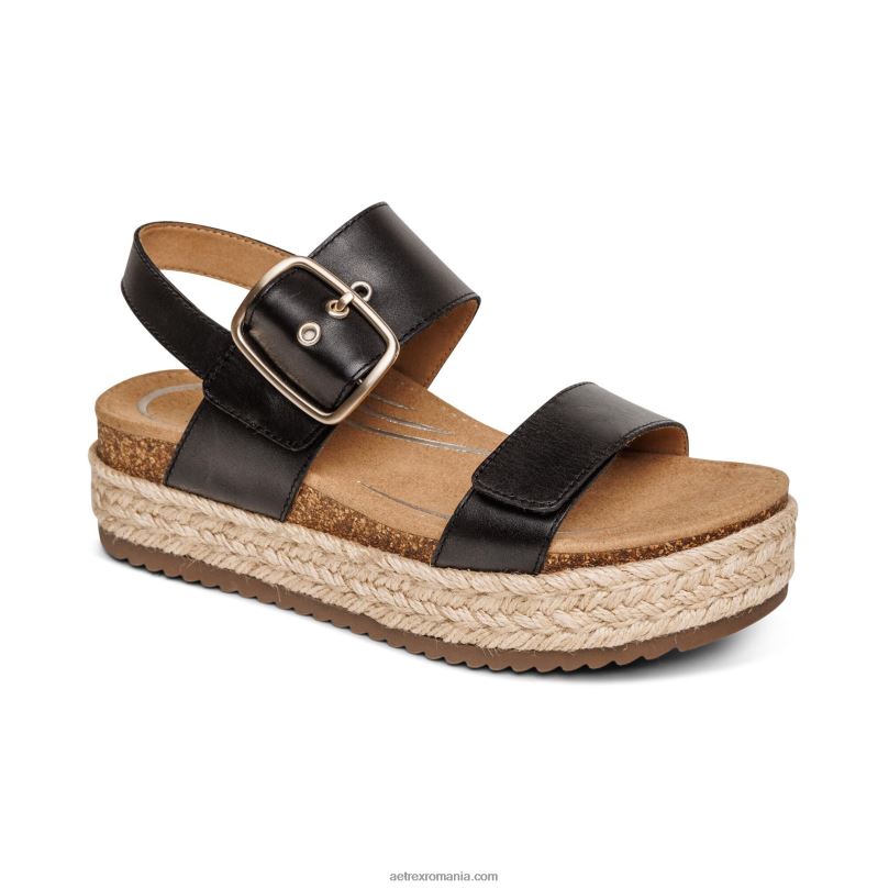 sandale vania cu platforma de sustinere a arcului femei Aetrex negru 2BV6V311