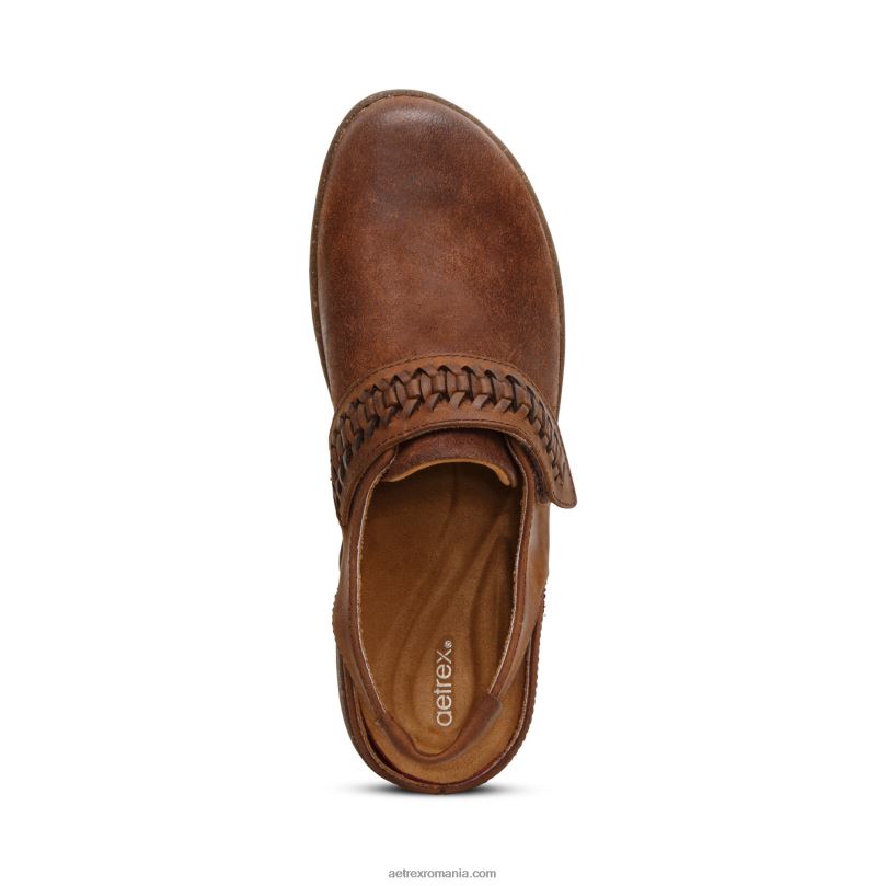 leni slingback clog femei Aetrex tutun 2BV6V96