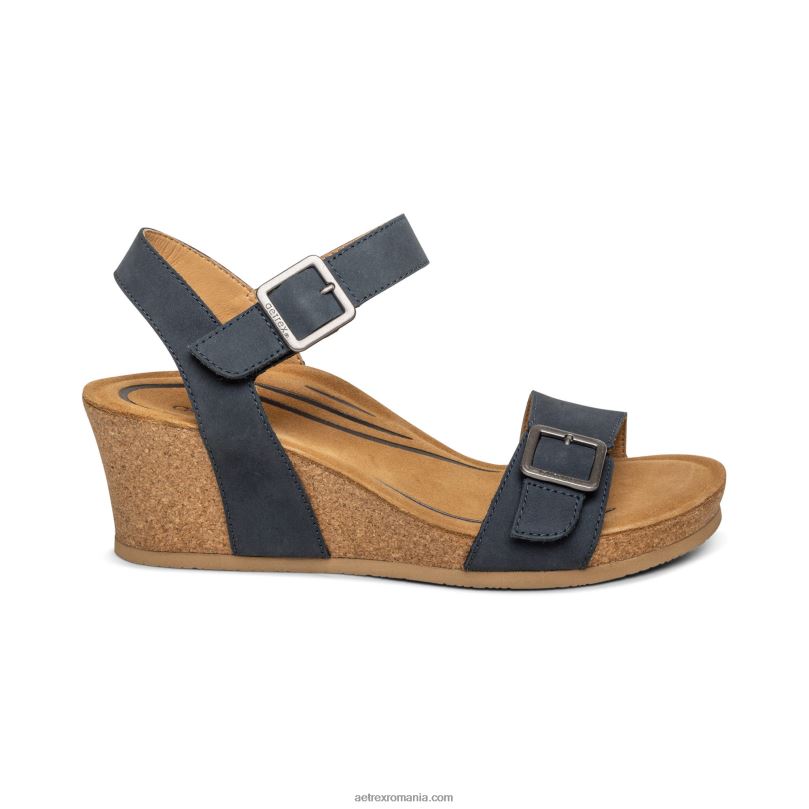 lexa quarter strap wedge femei Aetrex marina 2BV6V223