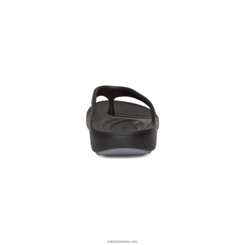 maui orthotic flips femei Aetrex negru mat 2BV6V16