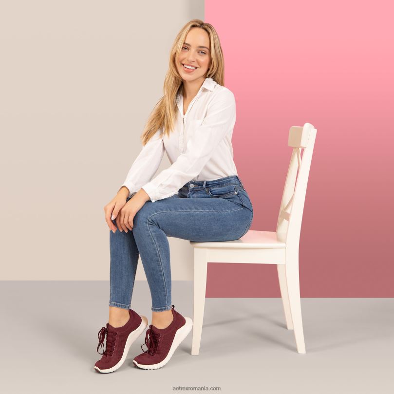 pantofi sport carly cu suport pentru arc femei Aetrex Burgundia 2BV6V248