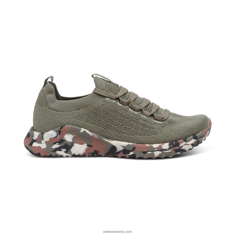 pantofi sport carly cu suport pentru arc femei Aetrex camo măsline 2BV6V259