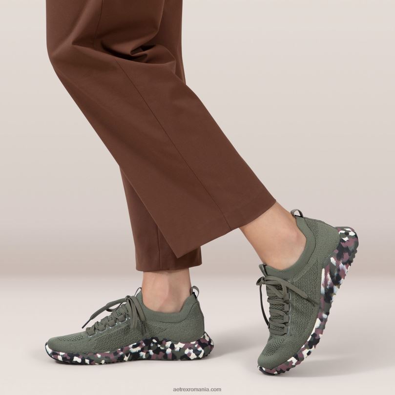 pantofi sport carly cu suport pentru arc femei Aetrex camo măsline 2BV6V259
