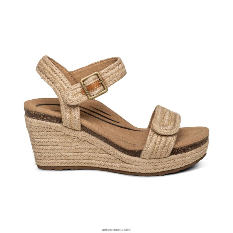 pană de espadrile cu bretele Sydney Quarter femei Aetrex natural 2BV6V278
