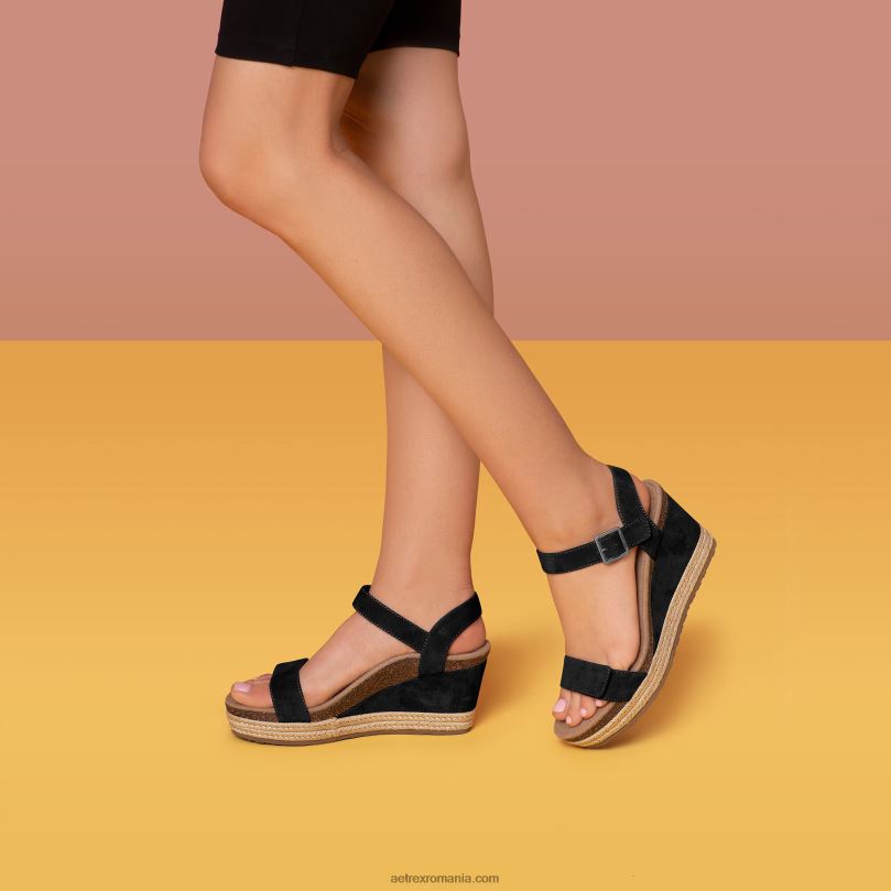pană de espadrile cu bretele Sydney Quarter femei Aetrex negru 2BV6V9