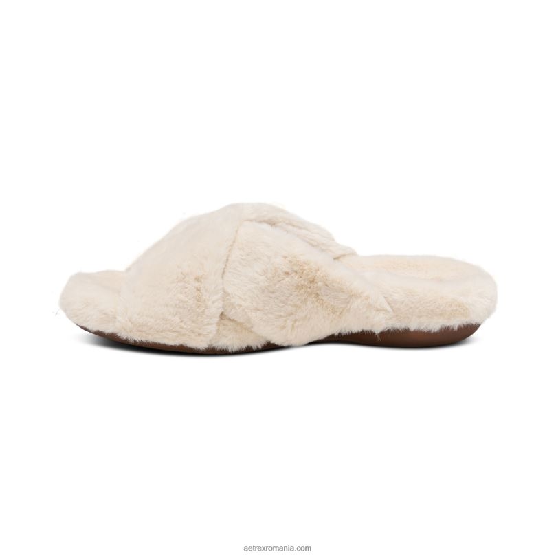 papuci penelope reglabili cu blana artificiala femei Aetrex fildeş 2BV6V247
