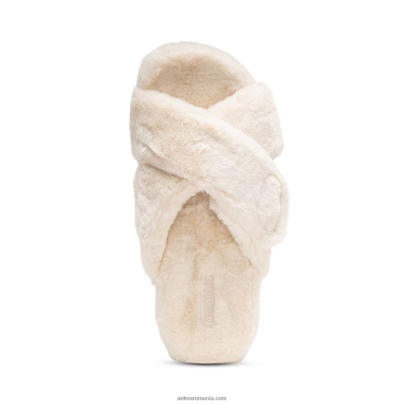 papuci penelope reglabili cu blana artificiala femei Aetrex fildeş 2BV6V247