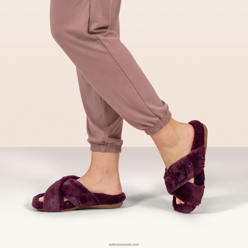 papuci penelope reglabili cu blana artificiala femei Aetrex fildeş 2BV6V247