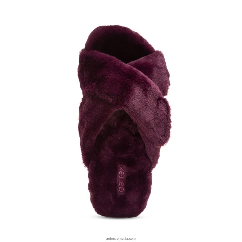 papuci penelope reglabili cu blana artificiala femei Aetrex vin 2BV6V238