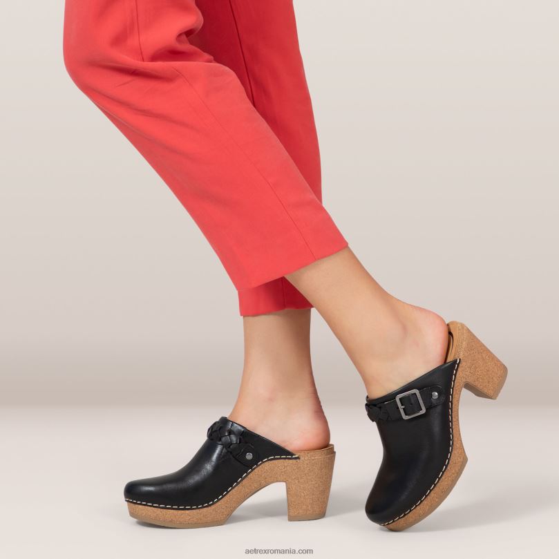 sabot corey femei Aetrex piele neagra 2BV6V221