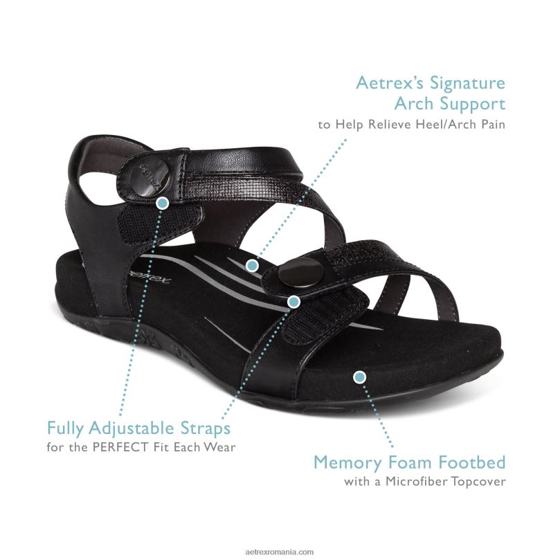 sandale cu bretele reglabile jess femei Aetrex alb 2BV6V76