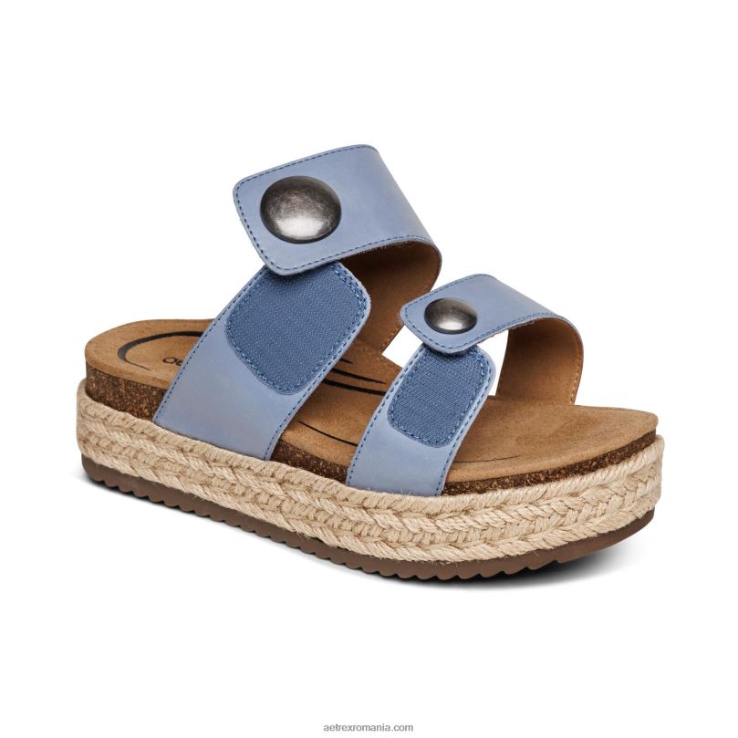 sandale cu platforma sofie femei Aetrex albastru 2BV6V197