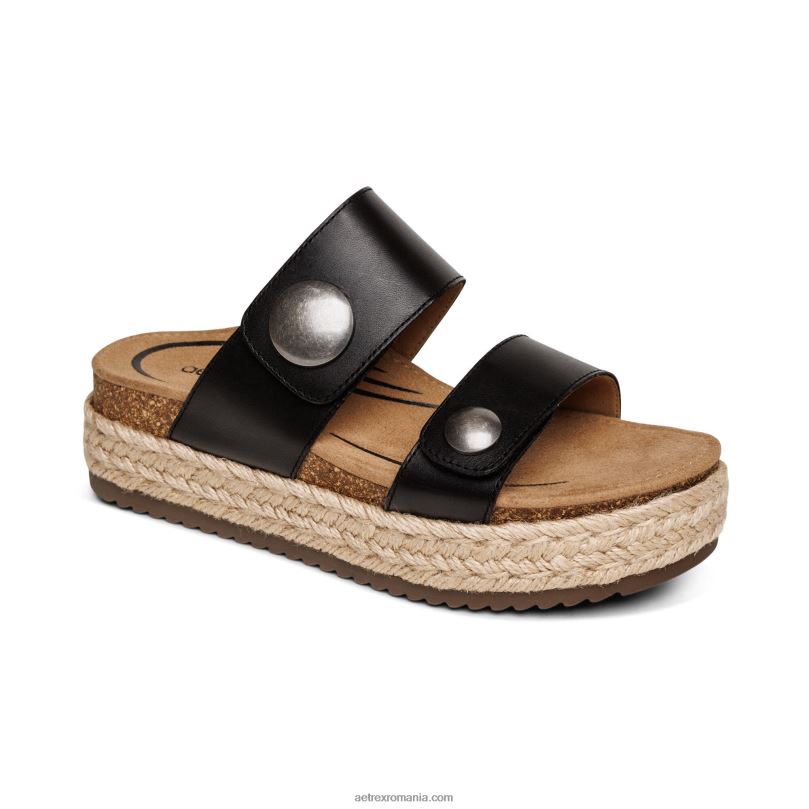 sandale cu platforma sofie femei Aetrex negru 2BV6V231
