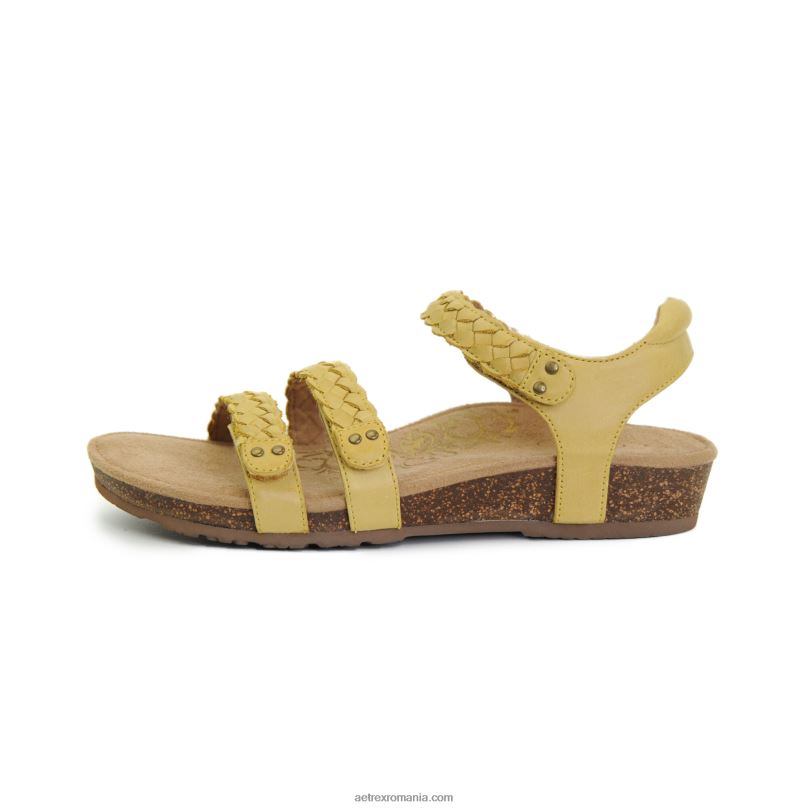 sandale gladiator reglabile reese femei Aetrex galben 2BV6V170