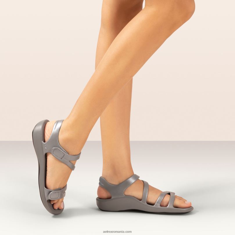 sandale sport jillian femei Aetrex gri strălucitor 2BV6V147