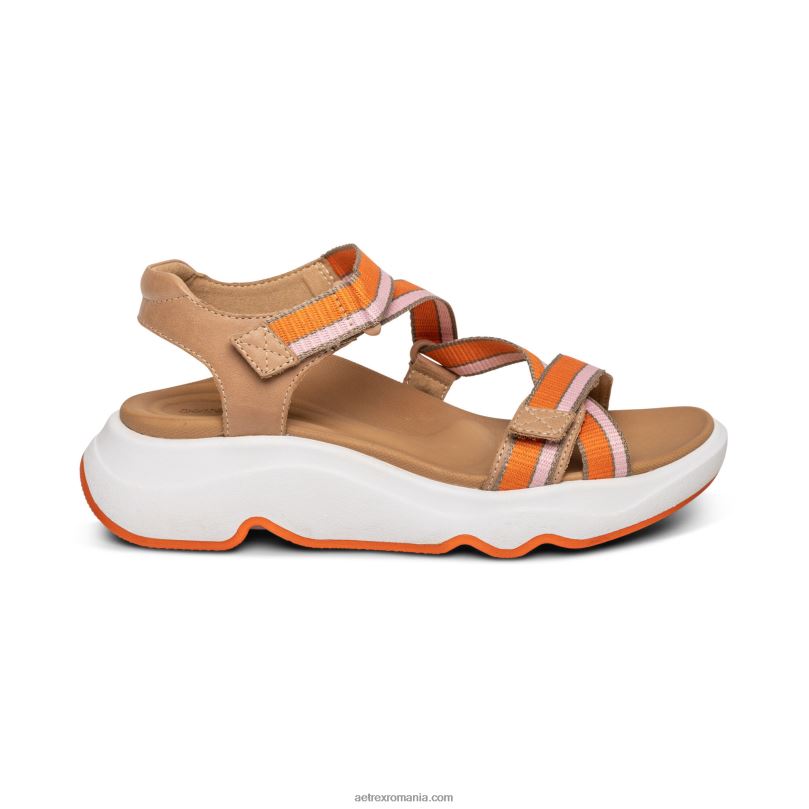 sandale sport reglabile marz femei Aetrex cămilă 2BV6V293