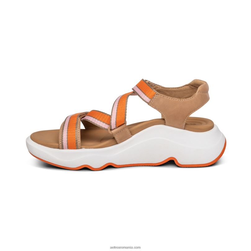 sandale sport reglabile marz femei Aetrex cămilă 2BV6V293