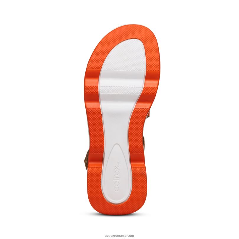 sandale sport reglabile marz femei Aetrex cămilă 2BV6V293