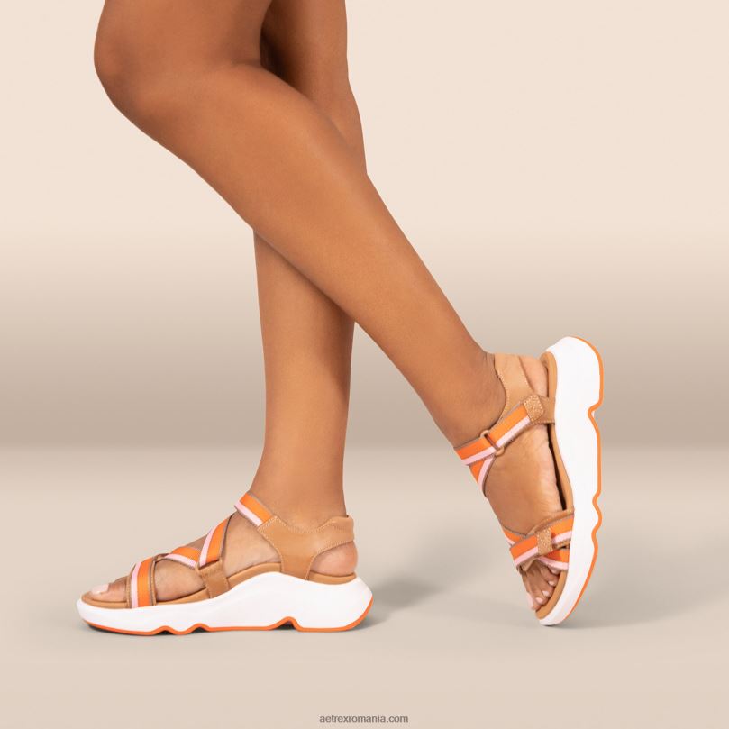 sandale sport reglabile marz femei Aetrex cămilă 2BV6V293