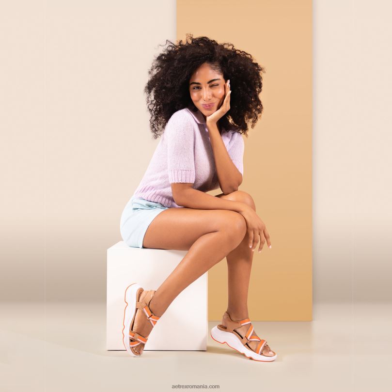 sandale sport reglabile marz femei Aetrex cămilă 2BV6V293