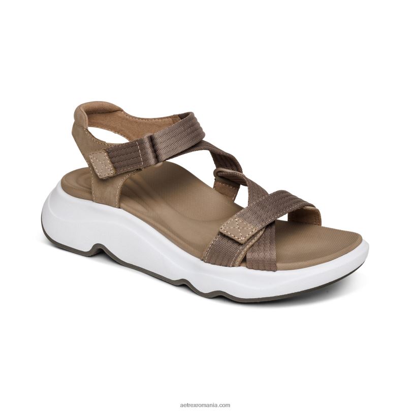 sandale sport reglabile marz femei Aetrex taupe 2BV6V264