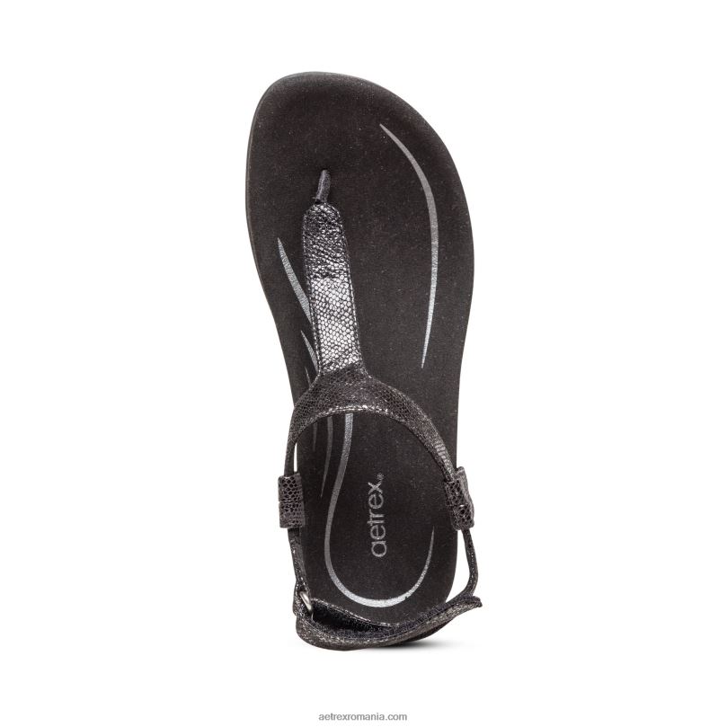 sandale tanga jane femei Aetrex negru 2BV6V220