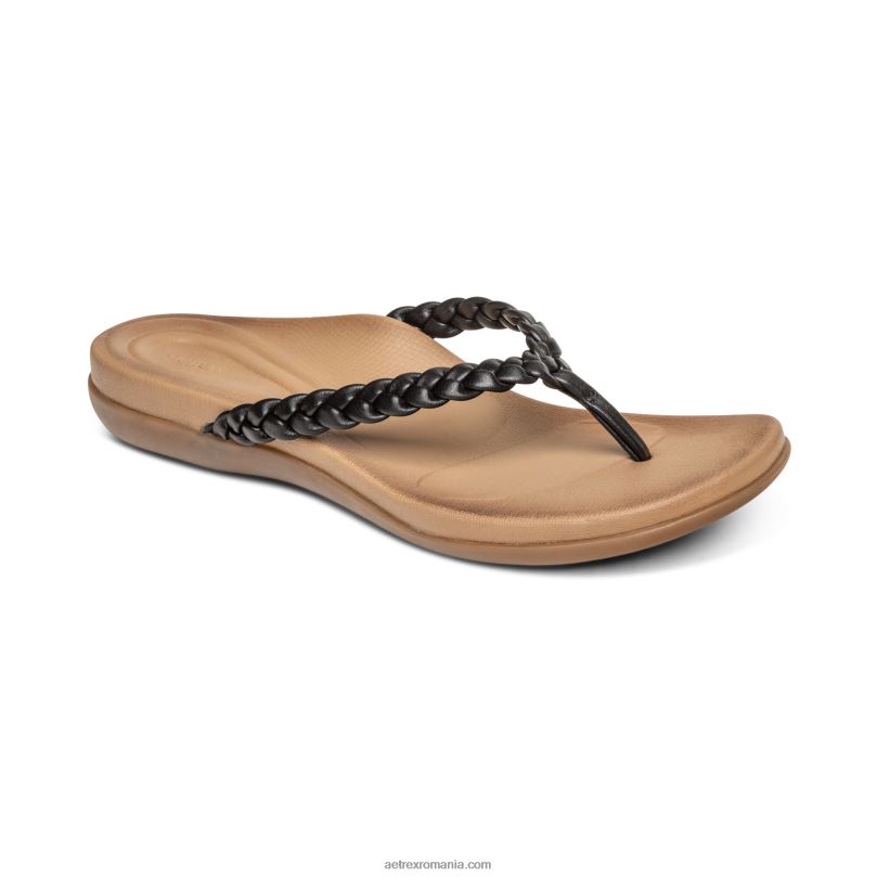 sandale tanga rachel femei Aetrex negru 2BV6V246