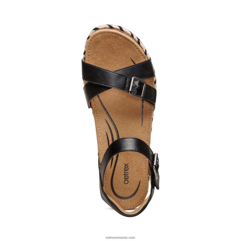 sandală cu platformă Paula femei Aetrex negru 2BV6V251