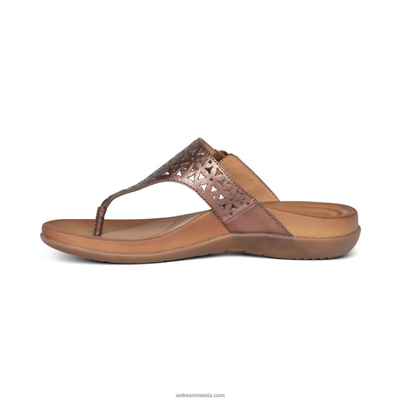 sandală tanga reglabilă rita femei Aetrex bronz 2BV6V51