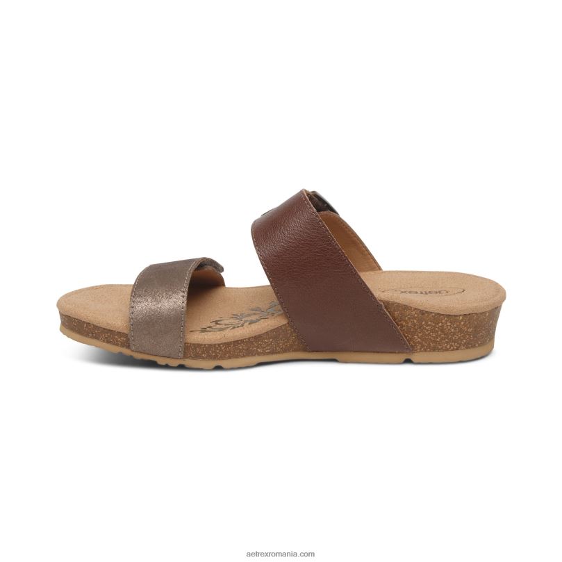 tobogan reglabil cu margaretă femei Aetrex maro 2BV6V84