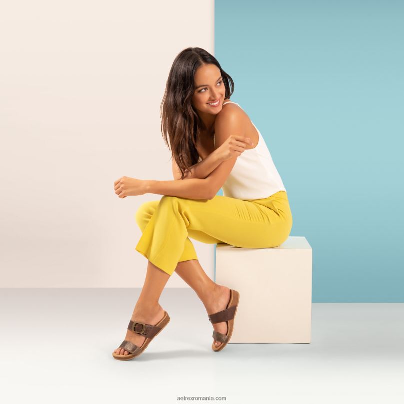 tobogan reglabil cu margaretă femei Aetrex maro 2BV6V84