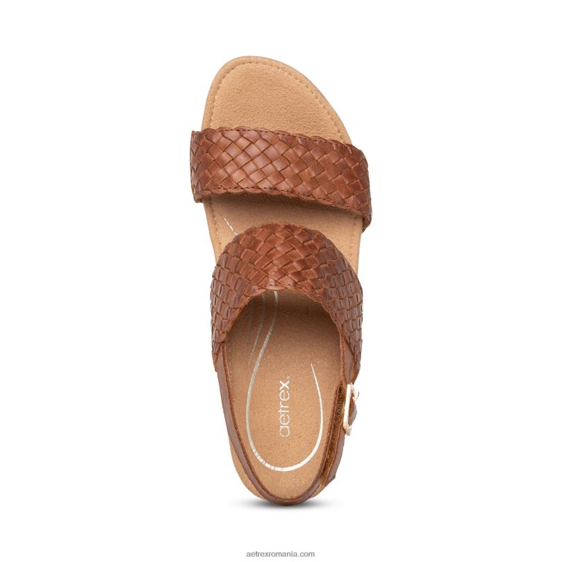 vară țesut sfert curea pană femei Aetrex coniac 2BV6V192
